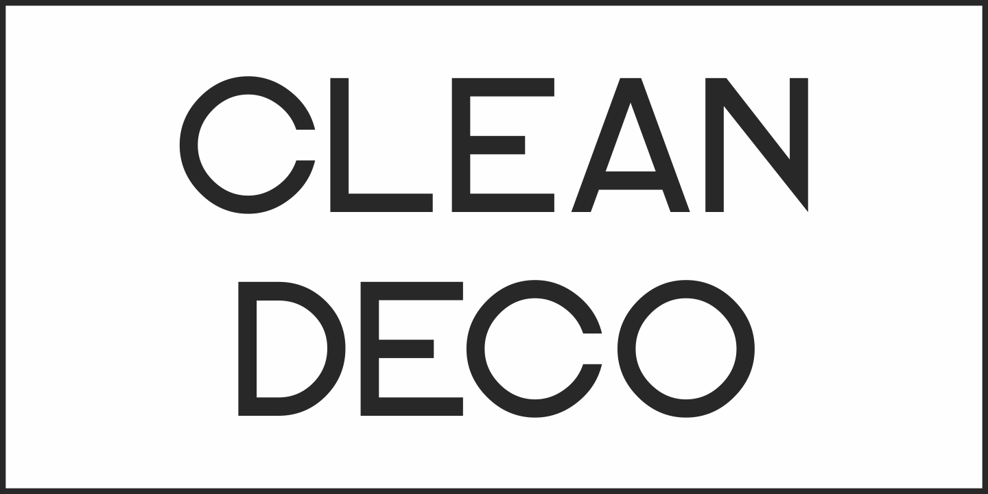 Пример шрифта Clean Deco JNL Regular